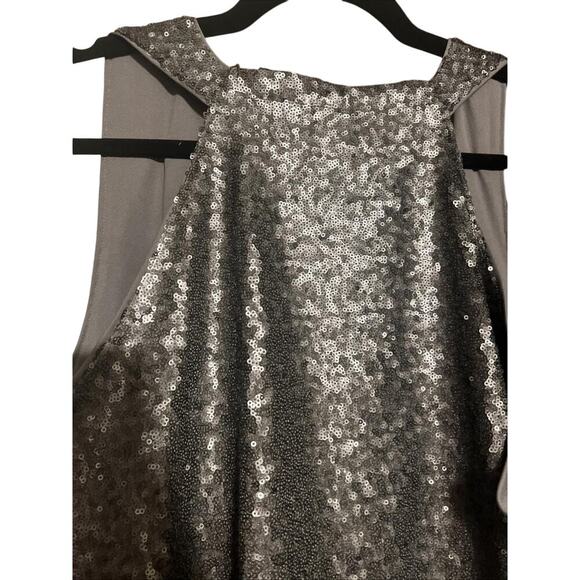 NWT Lane Bryant Silver sequin sleeveless Blouse Tank Top Sparkle Feminine VTG - Picture 5 of 8